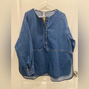H&M Blue Denim Pullover Top